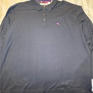 Tommy Bahama Dark Gray Polo with Purple Logo